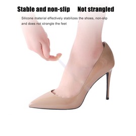 UPSTORE 5Pairs Women's Clear Invisible Shoe Strap Elastic Shoes Band High Heels Anti-Loose Shoelace Attachable Ankle Straps for Holding Loose High Heel