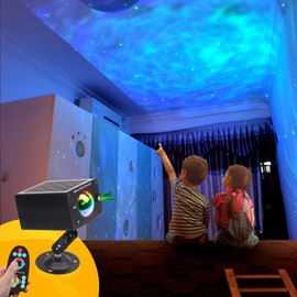 KOOT Star Light Projector Christmas Galaxy Light Night Light Skylight Sound Activated RGB 8 Color with Memory Mode for Kids Bedroom Party Decoration (NEW)