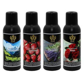 HAF® Saunaaufguss Konzentrat Set Frühlingshauch | 4 x 100 ml Saunaduft mit Alpenkräuter, Erdbeere, Lavendel, Rose | Saunaöl aus 100% natürlichen ätherischen Ölen
