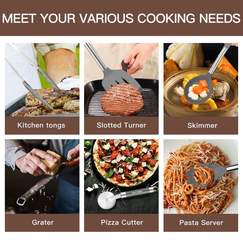 Kitchen Utensils Set-Silicone Cooking Utensils-32pcs Non-Stick Silicone Cooking Kitchen Utensils