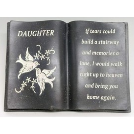 David Fischhoff Daughter Dove Memorial Book, Poly Resin, Grey, 18 x 6 x 12.5 cm