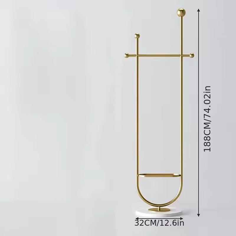 Modern Freestanding Stainless Steel Clothes Rack with Hanging Bar &