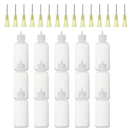 PATIKIL 50ml Precision Applicator Bottles, 15Pcs Needle Tip Squeeze Bottle Small Squeeze Bottles Mini Needle Bottle with Fine Tip White for Gun Oil Glue DIY Air Craft Tie Dye Acrylic Paint