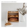HOMEFULLY Bamboo Double Layer Bread Box for Kitchen Countertop, Roll