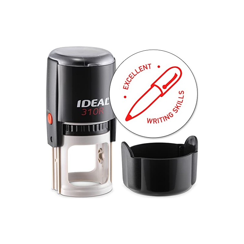 MaxMark Round Teacher Self Inking Stamp - Excellent Writing Skills