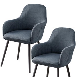 Stuhlhussen mit Armlehne Samt, Sessel Schonbezug MaisköRner, Elastischer Stuhlbezug, Stuhlhussen Bezüge Universal, Bezug Stuhl Abnehmbare für Esszimmer Wohnzimmer Hochzeit Deko (2Pcs Dunkelgrau)