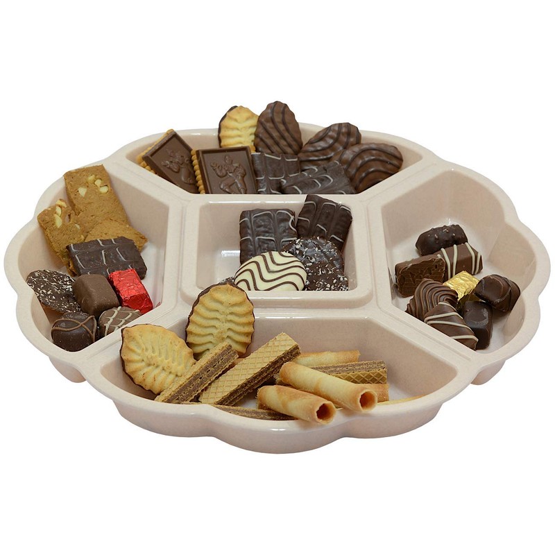 Engelland Serving Platter Snack Bowl, Plastic, Appetizer Divider, 5 Compartments,