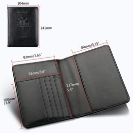 Passport Holder Travel Bag Cover Case, T Tersely Leather RFID Blocking Travelling Wallet Holder ID Credit Business Cards Cover Case for Boarding Passes (Black)