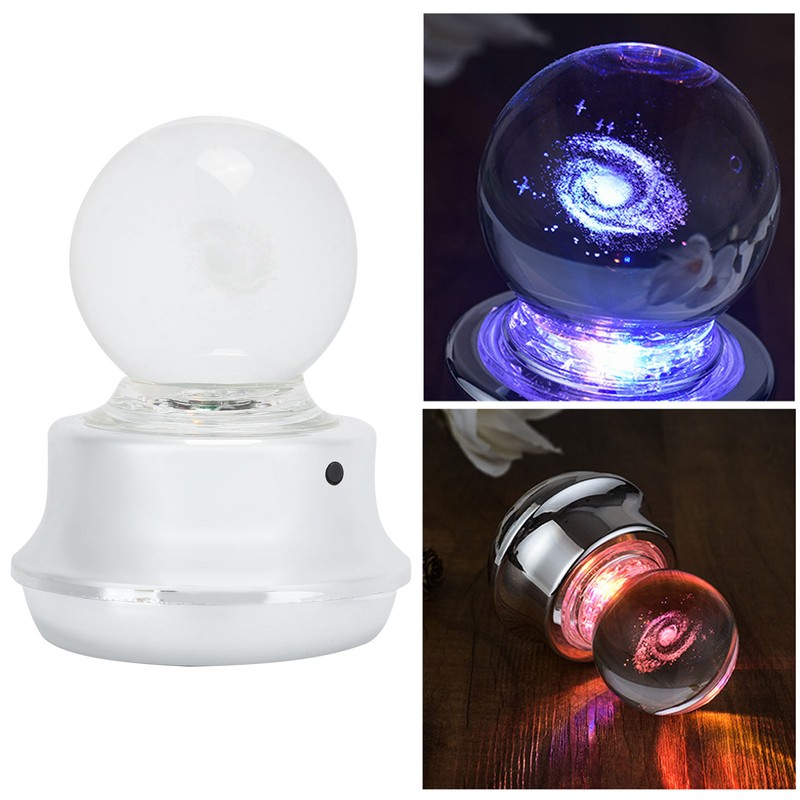 Crystal Ball Musical Box with Light Rotating Holiday Birthday Present