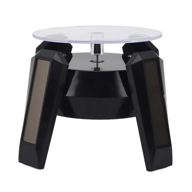 LED Jewelry Display Turntable Solar Powered Rotating Stand Blue Led