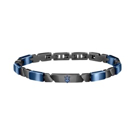 Maserati Maserati JEWELS Collection JM221ATZ01 Men's Bracelet Stainless Steel Ceramic Grey and Blue PVD, Stainless Steel, No Gemstone