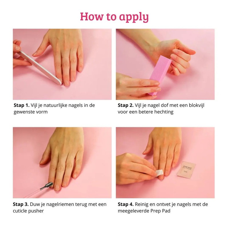 Boozyshop Complete Press On French Nails Set Ombre Soft Pink