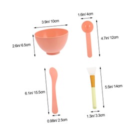 WOONEKY 1 Set Mask Bowl Set Stirring Stick Facial Mixing Bowl DIY Tools DIY Bowl Stirring Rod Face Masks Clay Mask Anti-Drop Bowl Mask Mixing Bowl DIY Mask Bowl DIY Mask Tools Pink Plastic