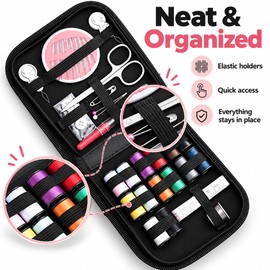 Portable Sewing Kit for Clothing Repairs – All-in-One Thread and Sewing Tool Set with Zipper Case for Home and Travel