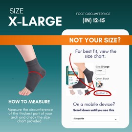 Physflex Compression Socks 20-30mmHg for Plantar Fasciitis, Achilles Tendonitis Relief - Ankle Compression Sleeve for Heel Spurs, Foot Swelling & Fatigue - Arch Support Brace for Everyday Use (1 Pair)