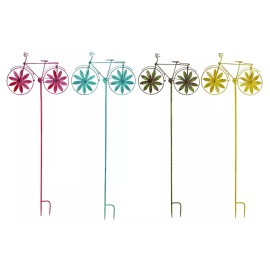 Unbranded SET OF 4 TALL IRON METAL BICYCLE STYLE GARDEN WIND SPINNERS