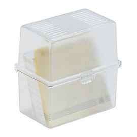 Exacompta 50631D Portable Index Box Office DIN A8 with Snap Closure for up to 200 Index Cards Transparent Index Box