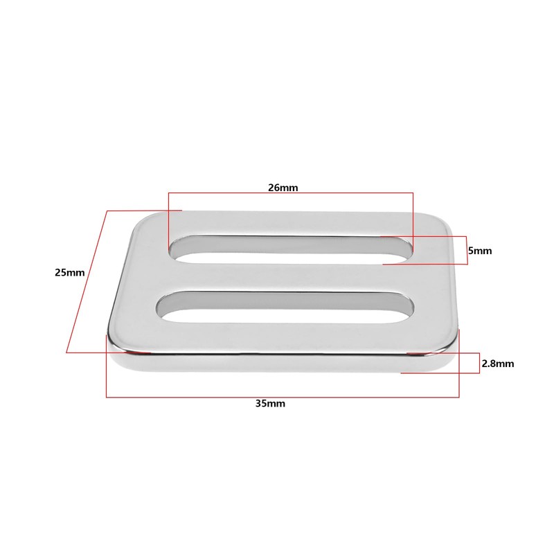 ECSiNG 4pcs Stainless Steel Webbing Double Hole Buckle Sliding Buckle