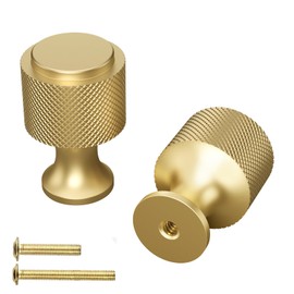 TKWINKT 4 Pack Gold Cabinet Knobs Zinc Alloy Dresser Knobs 0.8 inch (20mm) Cupboard knobs Gold Knobs for Kitchen Cabinets and Drawers Cabinet Door Knobs