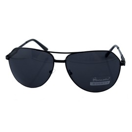 Stylish 8135 Aviator Sunglasses in a Dark Grey Picture Frame with Grey Lens – 100% UV400 Sun Protection Hand