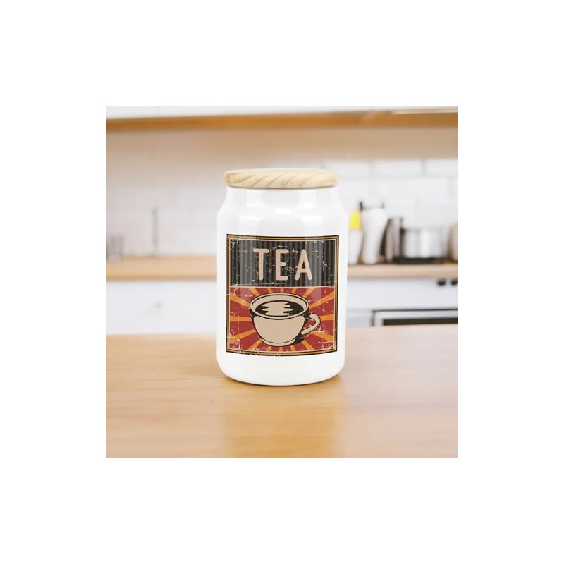 Purely Home Retro Drinks Ceramic Decaf Tea Storage Canister -