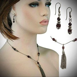 Purple Faux Crystal Tassel Necklace Dangle Pierced Earrings For Women Statement Chunky Crystal Fashion Jewelry Jewelry Set Statement Chunky Pendant Rhinestone Necklace for Women