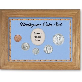 SpecialYearGifts.com Framed Birth Year Coin Gift Set For Boys, 1939 - Dark Oak