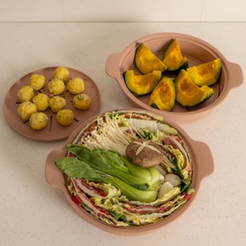 AGUARD Microwave Silicone Steamer for Baby Food, Made In Korea, Oven & Dishwasher Safe to 482°F, Easy Clean, Microwave Pot with Handle & Lid, 100% Food Grade Steamer Bowl (Creme Brulee, 29oz (850ml) with basket)