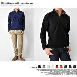 ARONA Fleece Men's Cut Saw Sweatshirt Warm Brushed Back Half Zip/Y -