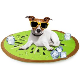 Pet Cooling Mat, Kiwi Design, 60 cm Diameter, Temperature Reducing Pad for Dogs