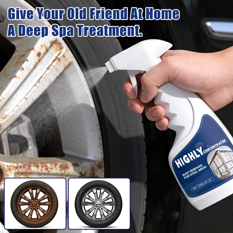 2PCS Rust Remover Spray for Metal, Highly Concentrated Rust Remover