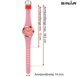 SINAR XB-48-9 Girls' Sports Watch Fitness Analogue Quartz 10 Bar Waterproof Pink Orange