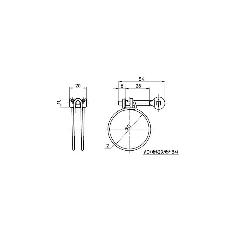 SANEI PD21-25 Hose Band, Hand Tightening, For Hose Outer Diameter