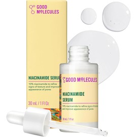 Good Molecules Niacinamide Serum 30ml - 10% Niamcinamide Balancing B3 Facial Serum for Acne, Enlarged Pores, Tone, Texture, Brightening, and Hydrating - Vegan, Cruelty Free and pH 7.1