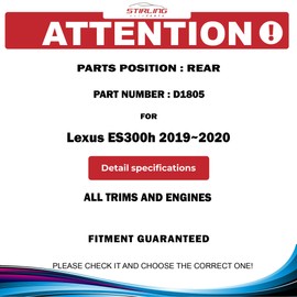 Stirling 4PCs Rear Brake Ceramic Pads kit for Lexus ES300h 2019 2020 | Proforce D1805