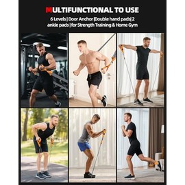 Abahub Bandas de Resistencia, Ligas Resistencia para Ejercicio 10-100 Libras/25-300 Libras, Entrenamiento de Fuerza de Cuerpo Completo, Entrenador de Piernas y Glúteos, Gym en Casa Pilate, Yoga