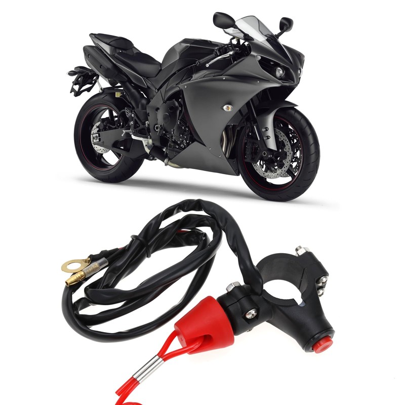 eMagTech 2-Wire Universal Kill Switch Button with Lanyard, Red, Push