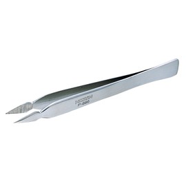 Hozan P-886 Tweezers with Knurled Anti-slip Material, Stainless steel, Total length: 4.9 inches (125 mm)