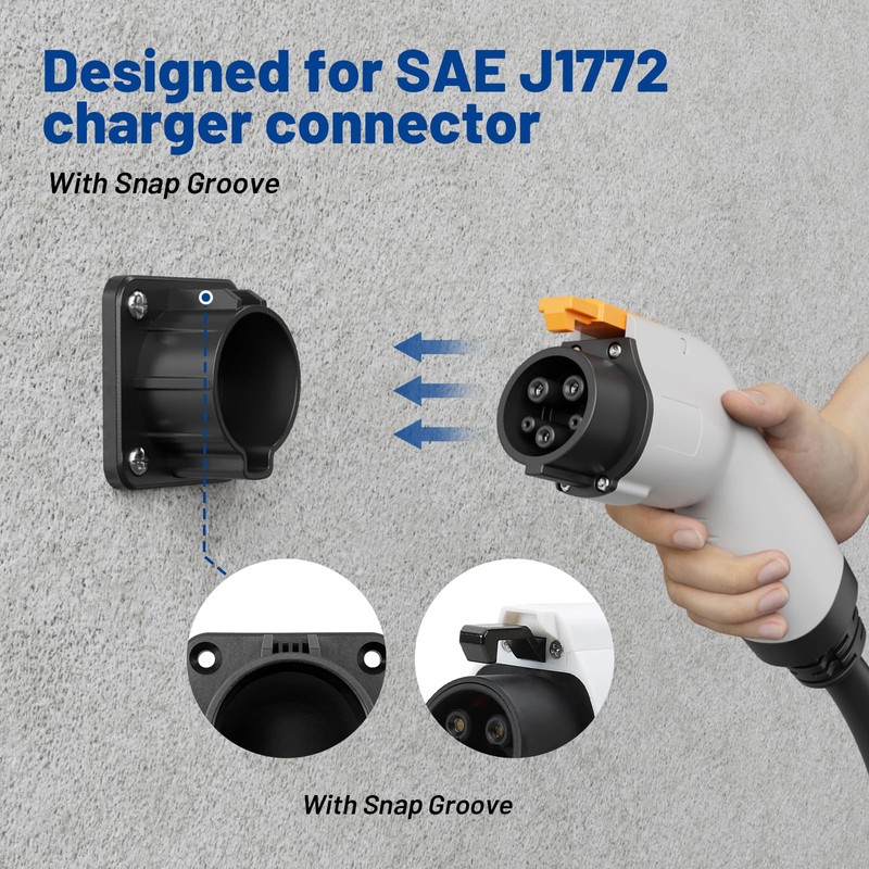 Anina EV Charger Holder SAE J1772 Nozzle Holster Dock for