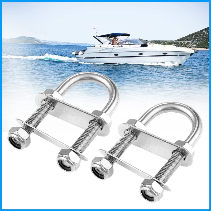 2pcs Marine Boat Stern Bow Eye Tie Down U-Bolt Rigging
