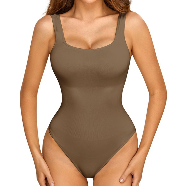 Vorcy Women's Seamless Shapewear Bodysuit Sleeveless Tank Top with Round