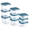EFISH 10 Pieces Rectangle Plastic Portion Box Sets with Lid,