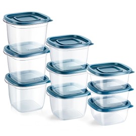 EFISH 10 Pieces Rectangle Plastic Portion Box Sets with Lid, Food Storage Box, Container Sets, Food Storage, Food Container, Plastic Food Container