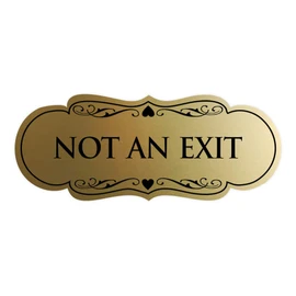Signs ByLITA Designer Not an Exit Sign(Brushed Gold) - Large
