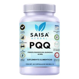 PQQ Ultra 40 mg | 60 Cápsulas | Saisa Herbal | Energía Celular, Memoria y Salud Cerebral