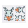 Azeeda 4 x 'Pastellfarbenes süßes Häschen' Temporäre Tattoos - Wasserfest,