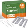 JERIA 6 Inch 240 Pack U-Shaped Galvanized Garden Stakes, 11