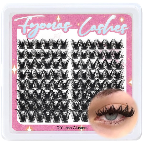 Fyonas Lash Clusters Wispy Cluster Eyelash Extensions 10-16mm Natural Eyelash