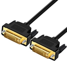 SOEYBAE DVI to DVI Cable 3 m, DVI-D 24+1 HD TV Resolution 1920 x 1200, Gold-Plated Contacts, Adapter Cable with Ferrite Core, Black