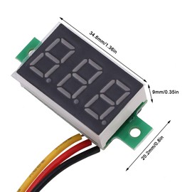 Jeanoko 5 Pcs Three-wire Dc Voltmeter 0-100v 0.36 Inch Digital Tube Mini Voltmeter Voltage TesterTesters and Detectors